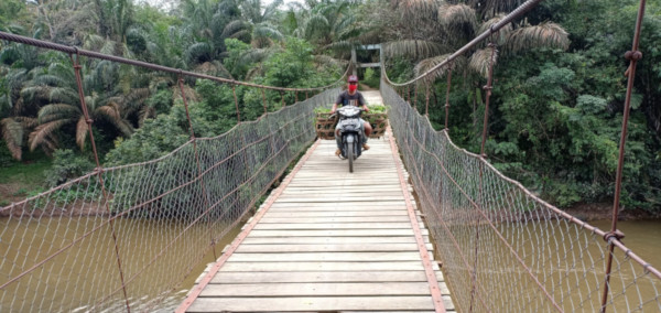 Asian Agri Repairs Hanging Bridge in Jambi, Providing Community with Access to Nearby Market
