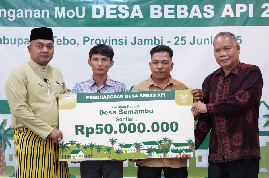 Asian Agri Berikan Penghargaan Desa Bebas Api 2024-2025 dan Teken MoU DBA Periode 2025-2026 di Jambi